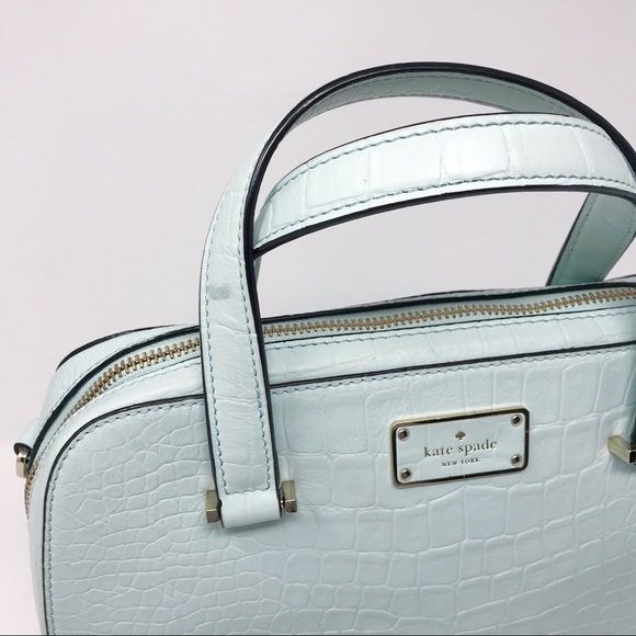 Kate Spade Kay Street Croc Small Blue Satchel Bag - Picture 5 of 8